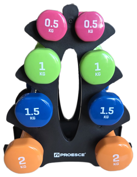 Vinilinių hanteliukų komplektas su soveliu PROESCE