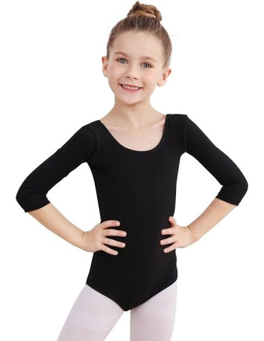 Gymnastics leotard with 3/4 sleeves