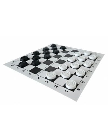 Plastic checkers with board