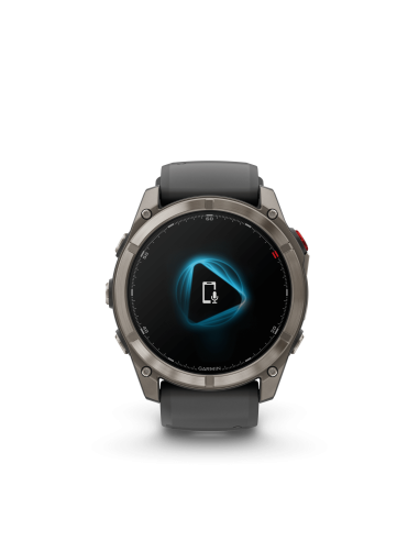 Fēnix® 8 Pro – 51 mm, AMOLED Sapphire, titanas su grafito spalvos / juodu silikoniniu dirželiu