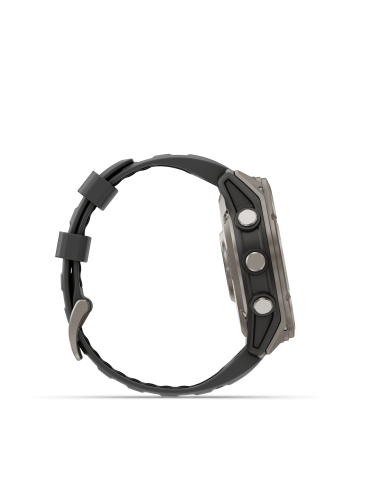 Fēnix® 8 Pro – 51 mm, AMOLED Sapphire, titanas su grafito spalvos / juodu silikoniniu dirželiu