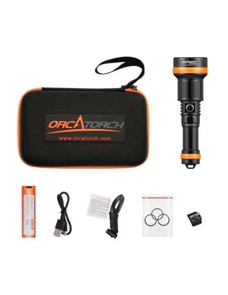 Šviestuvas OrcaTorch  "ZD710 MK2" (1500 lumen) su dviem  21700 USB C tipo baterijomis