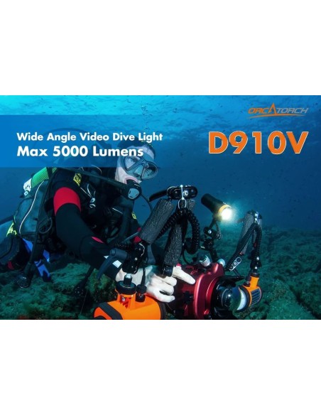 Šviestuvas OrcaTorch D910V“ 5000 lumen   povandeninei fotografijai