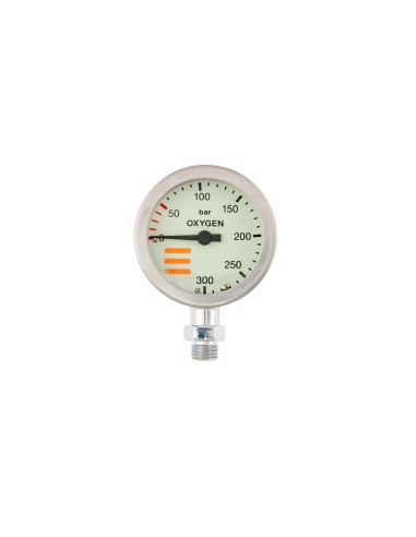 Manometer without hose Tecline SPG 52mm O2 300Bar oxygen