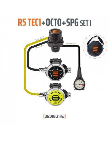 Комплект регулятора R5 TEC1 DIN + осьминог + манометр