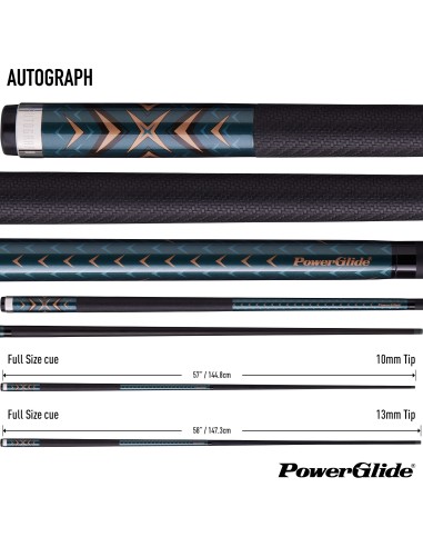 PowerGlide biljarda kija "AUTOGRAPH CARBON" (2 gab.) 13mm