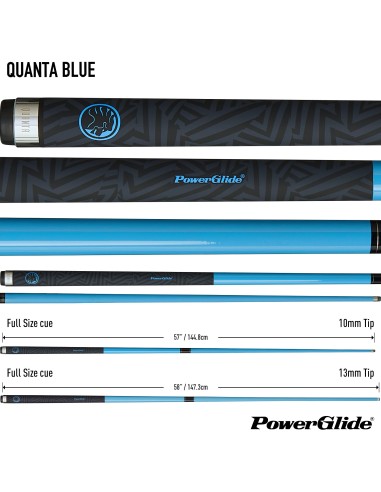 Бильярдный кий PowerGlide "QUANTA BLUE CARBON" (2 шт.), 13 мм