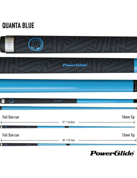 PowerGlide biljarda kija "QUANTA BLUE CARBON" (2 gab.) 13mm