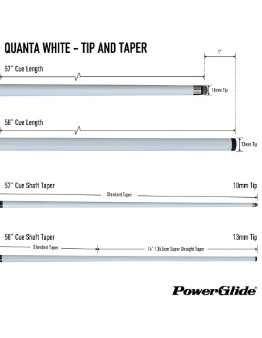 PowerGlide pulo lazda "QUANTA WHITE CARBON" (2 dalių) 13mm