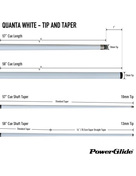 PowerGlide pulo lazda "QUANTA WHITE CARBON" (2 dalių) 13mm