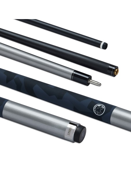 PowerGlide pool cue "EMANATE CARBON" (2 pieces) 13mm Silver