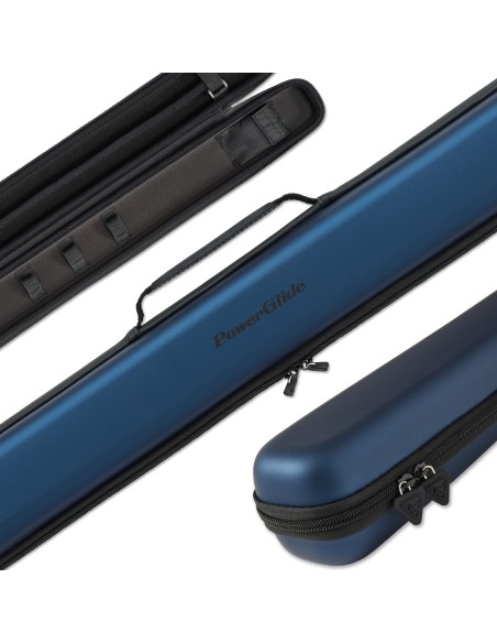 PowerGlide dėklas 2 dalių pulo ir snukerio lazdoms "SVARTUR MET BLUE"