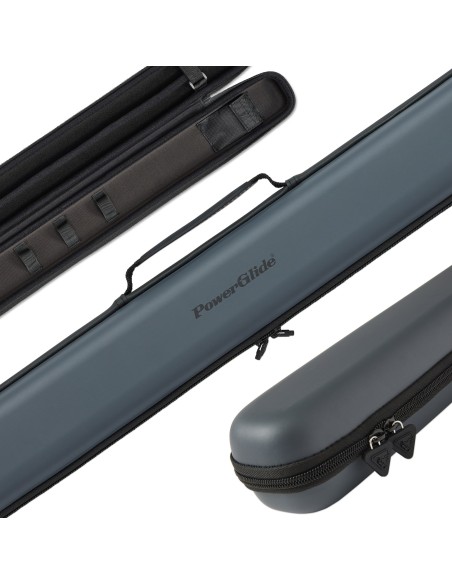 PowerGlide dėklas 2 dalių pulo ir snukerio lazdoms "SVARTUR MET GREY"