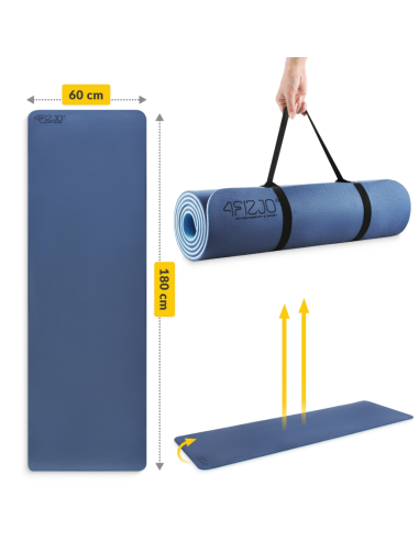 Neslystantis TPE mankštos ir jogos kilimėlis 4FIZJO (180x60x0,6cm)