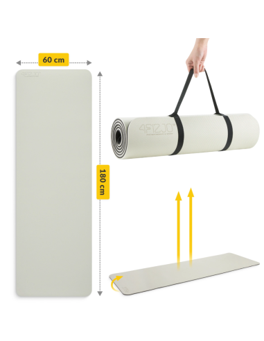 Neslīdošs TPE vingrošanas un jogas paklājiņš 4FIZJO (180x60x1cm)