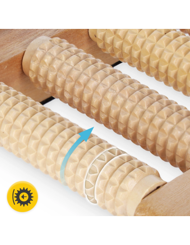 Dvigubas medinis pėdų masažo volelis 4FIZJO