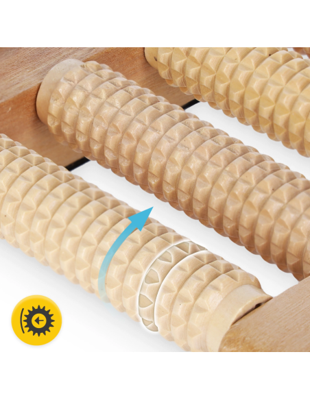 Dvigubas medinis pėdų masažo volelis 4FIZJO