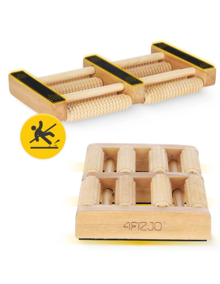 Dvigubas medinis pėdų masažo volelis 4FIZJO