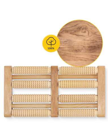 Dvigubas medinis pėdų masažo volelis 4FIZJO