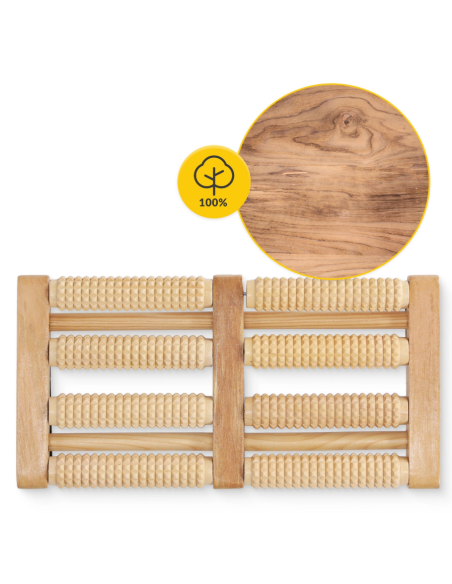 Dvigubas medinis pėdų masažo volelis 4FIZJO