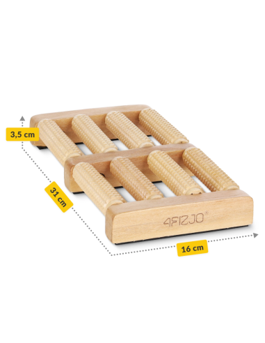 Dvigubas medinis pėdų masažo volelis 4FIZJO