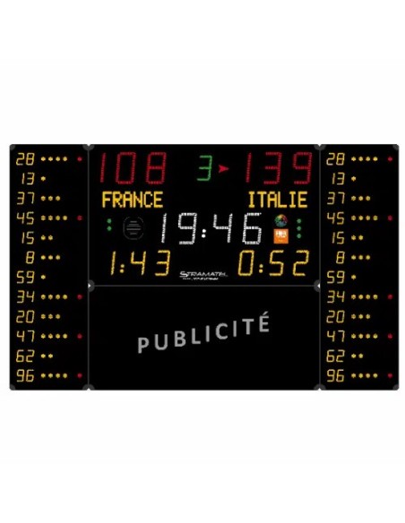 452 MB 7120-2 – belaidė daugiafunkcinė švieslentė su rezultatais, laikais, periodais ir papildoma tekstine informacija.