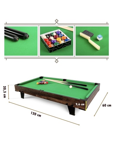 Pulo stalas Bilaro Pool Break (120x60cm) žalias audinys su komplektacija