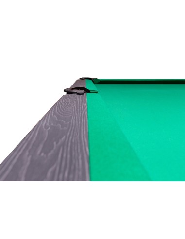 Pulo stalas Fort 7' pėdų (230x130cm), akmens plokštė, žalias audinys, su komplektacija