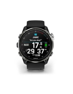 Descent™ Mk3i – 51mm Silver and black PVD titanium with black/grey pebble silicone strap 2