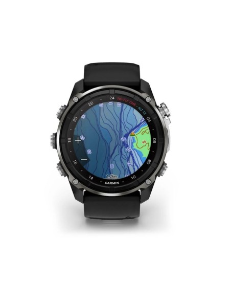 Descent™ Mk3i – 51 мм, титан, серебристый с черным PVD-покрытием, с черным/серым силиконовым ремешком.