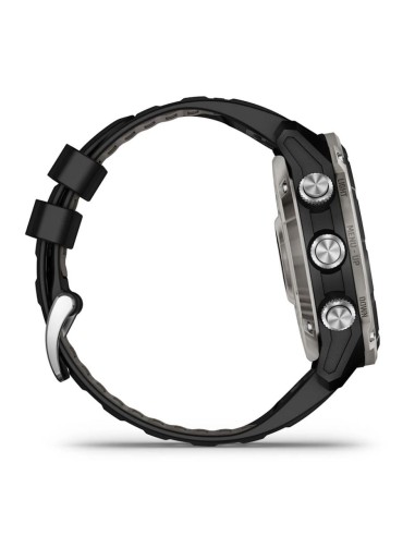 Descent™ Mk3i – 51 мм, титан, серебристый с черным PVD-покрытием, с черным/серым силиконовым ремешком.