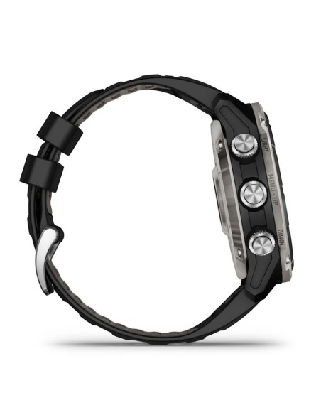 Descent™ Mk3i – 51 мм, титан, серебристый с черным PVD-покрытием, с черным/серым силиконовым ремешком.