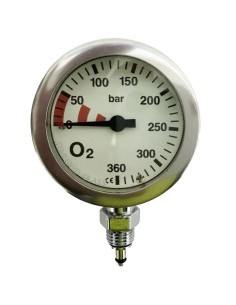 Manometras be žarnelės Dirzone SPG 52mm 360Bar O2