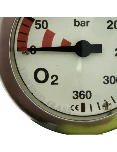 Manometras be žarnelės Dirzone SPG 52mm 360Bar O2