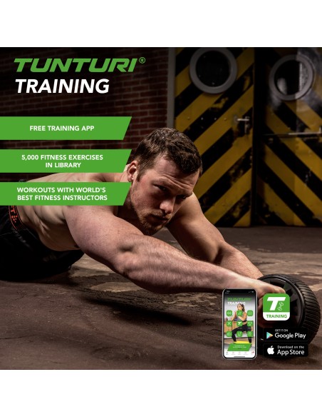 Pilvo preso volelis TUNTURI Pro Exercise Wheel Deluxe, su kelių pagalvėle
