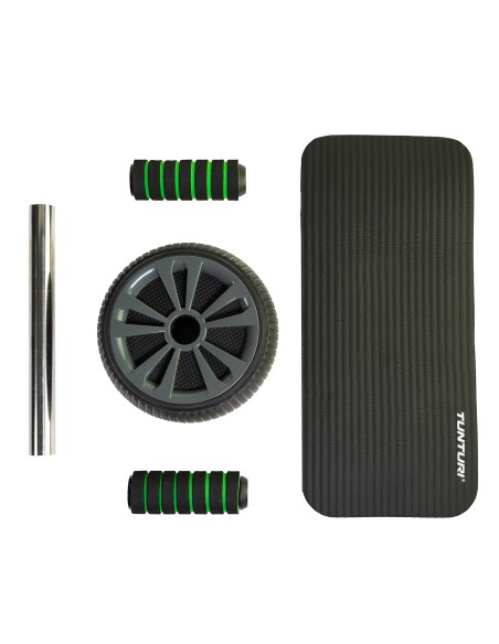 Pilvo preso volelis TUNTURI Pro Exercise Wheel Deluxe, su kelių pagalvėle