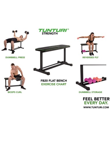 Trainingpink TUNTURI FB20 plokščias suoliukas