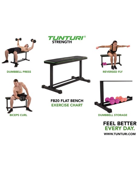 Trainingpink TUNTURI FB20 plokščias suoliukas