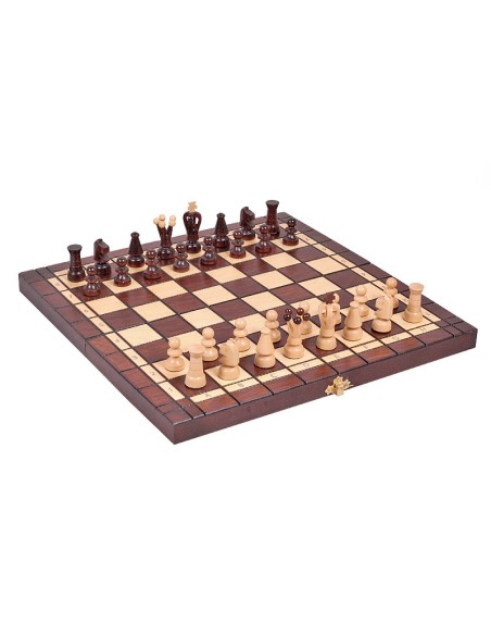 Wooden chess + checkers Sunrise