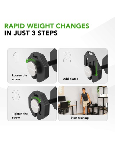 Hanteliai TUNTURI Rapid Adjustable Hanteliai 20kg