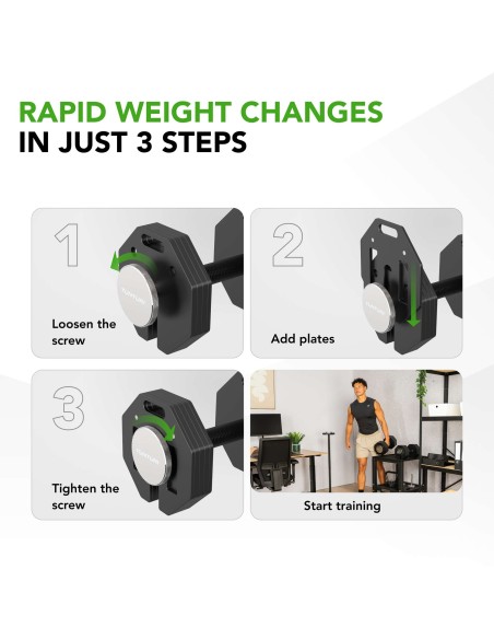 Hanteliai TUNTURI Rapid Adjustable Hanteliai 20kg