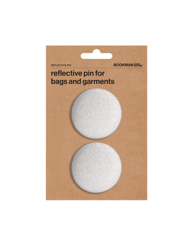 BOOKMAN reflective pin, round, silver