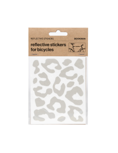 Reflective bicycle stickers BOOKMAN, white leopard print