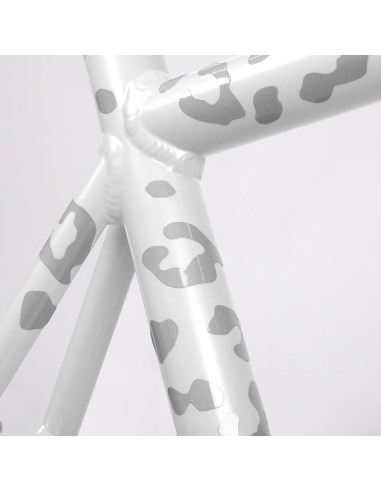 Reflective bicycle stickers BOOKMAN, white leopard print