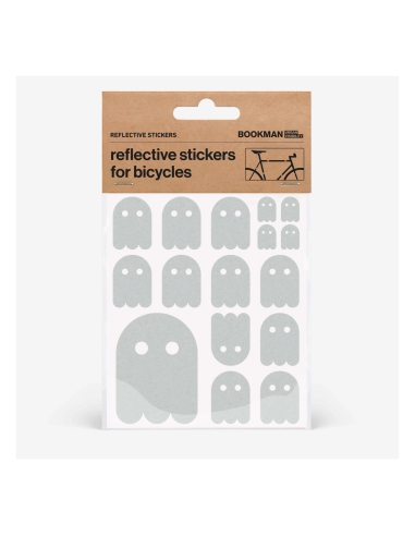 BOOKMAN reflective stickers for bicycles, white ghost