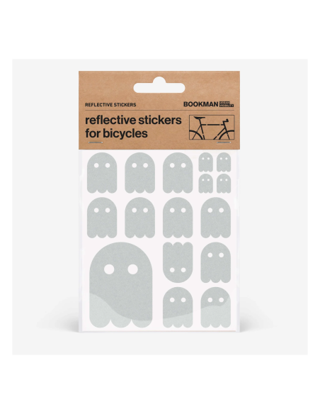 BOOKMAN reflective stickers for bicycles, white ghost