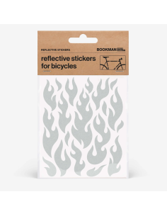 Reflective stickers for bicycles BOOKMAN, white flames