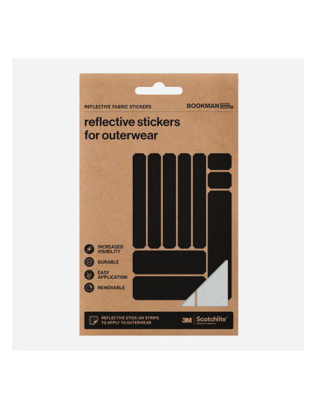 Reflective fabric stickers BOOKMAN Strips, silver