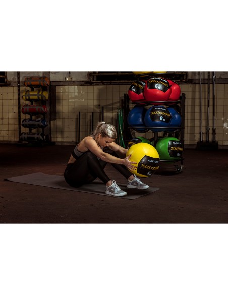 Kimštas kamuolys Tunturi Wall Ball 8 kg, mėlynas