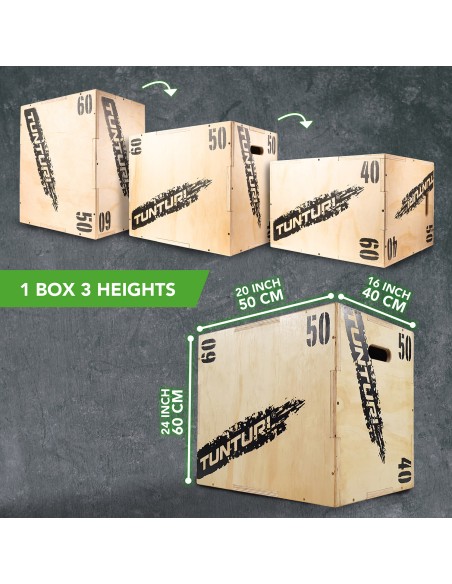 Treniruočių dėžė TUNTURI Plyo Box Wood 40/50/60cm